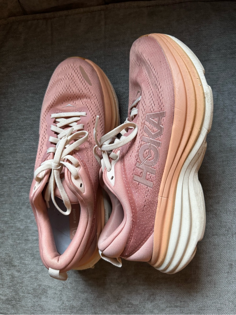 Hoka One One Women's Peach/cream Cushion Running Shoe - Picture 3 of 7
